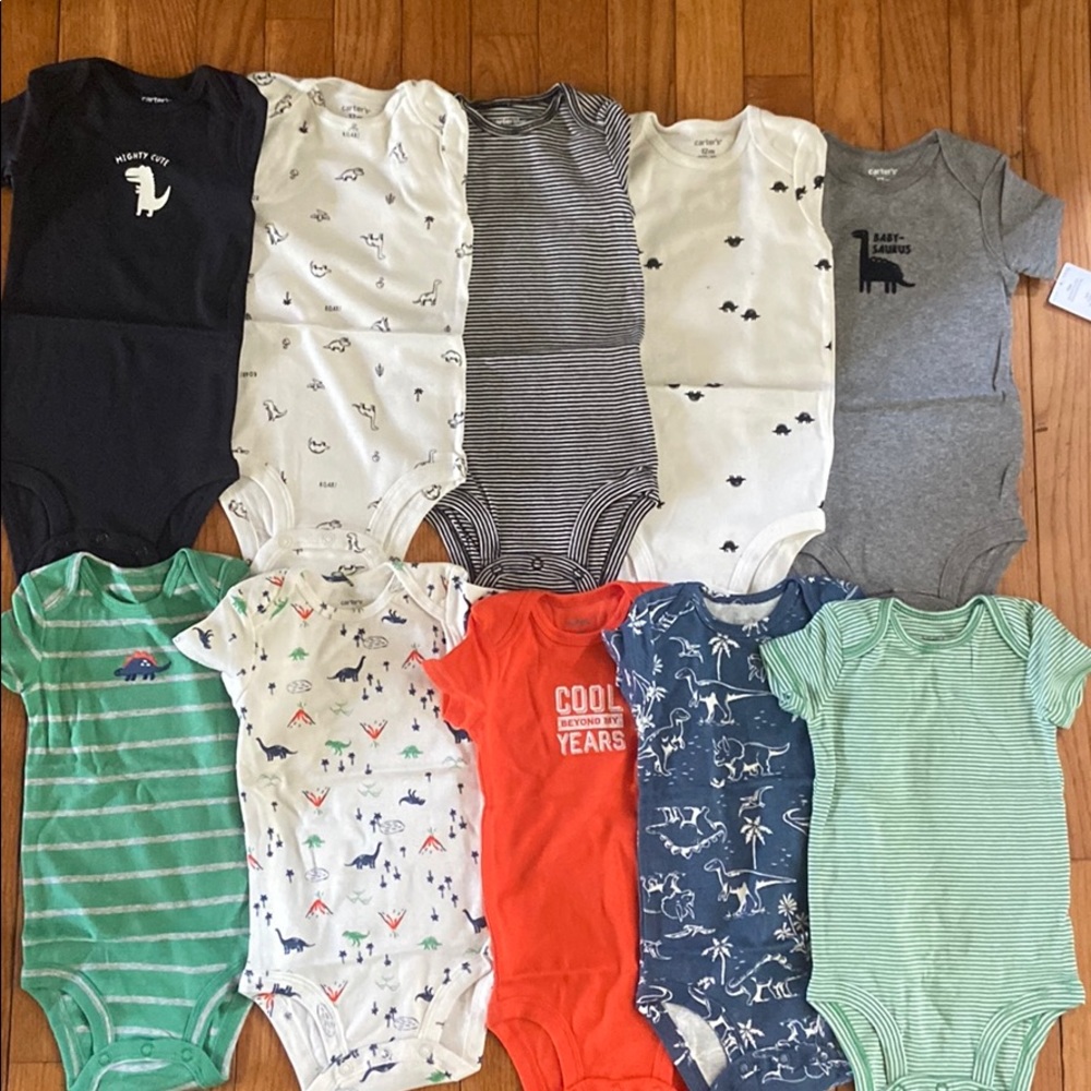 NWT carters 10 onesies. Size 6 mo